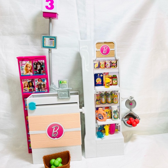Barbie Grocery Store (15 mini pc) Shelves Checkout & S Grocery Checkout - Picture 10 of 13